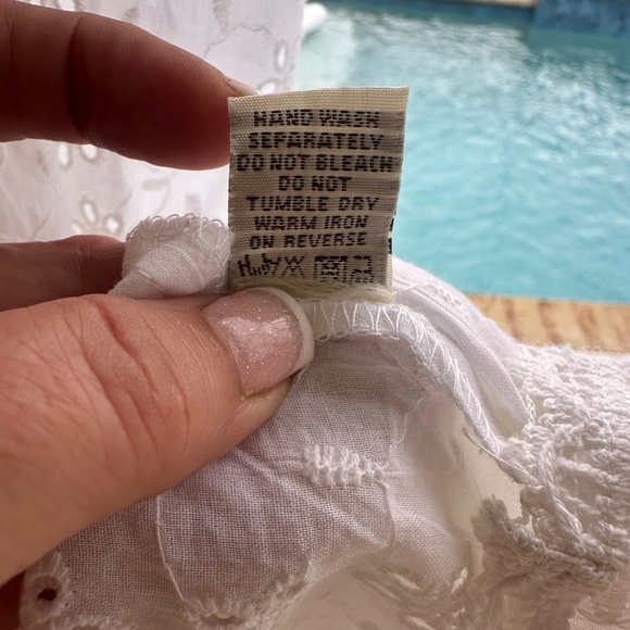 Magic, Sleeveless Eyelet Embroidered Tiered Maxi Dress, Size M - Picture 10 of 12